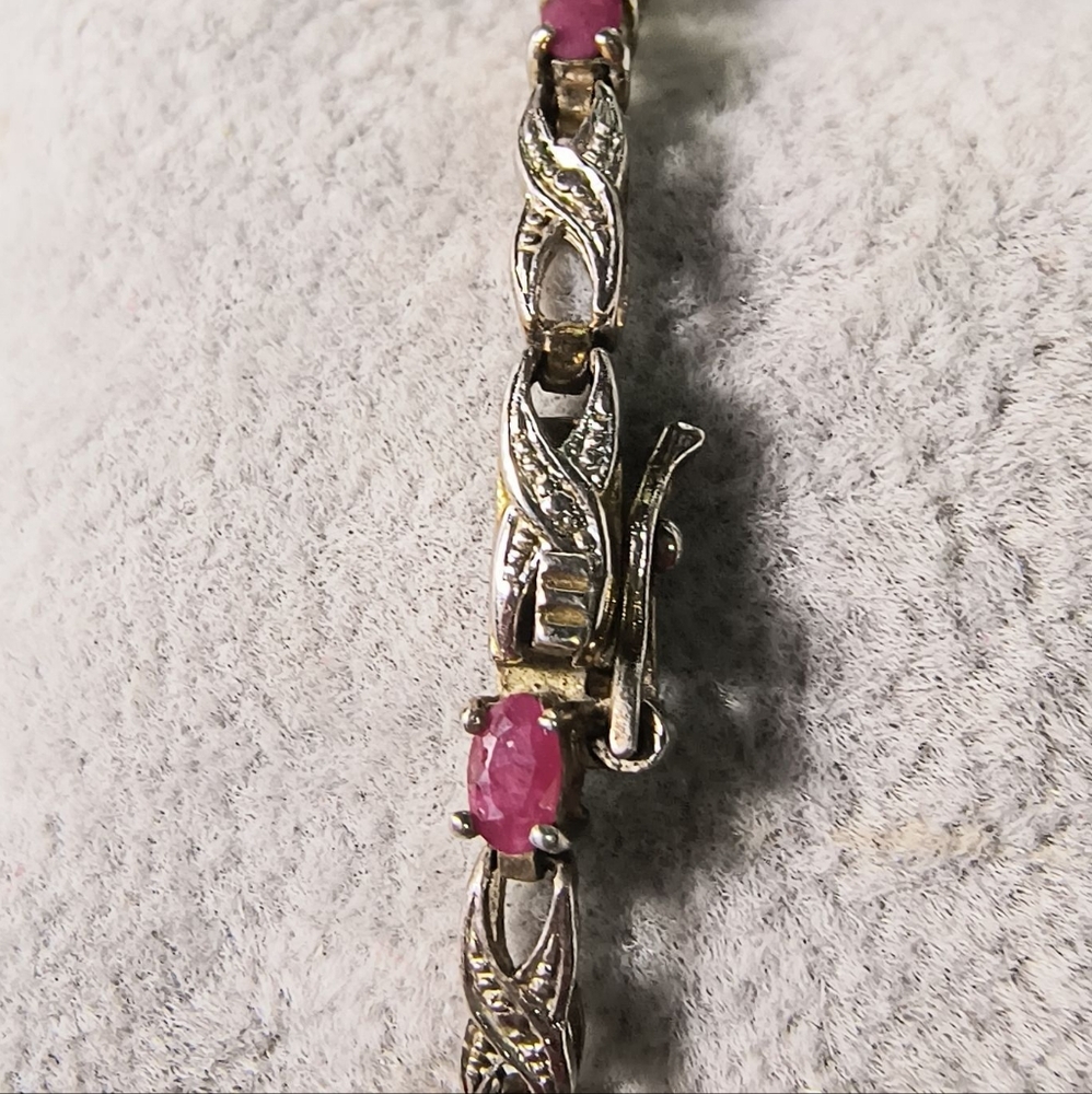 Ruby Slender Infinity Tennis Bracelet in Sterling Silver - Picture 8 of 11